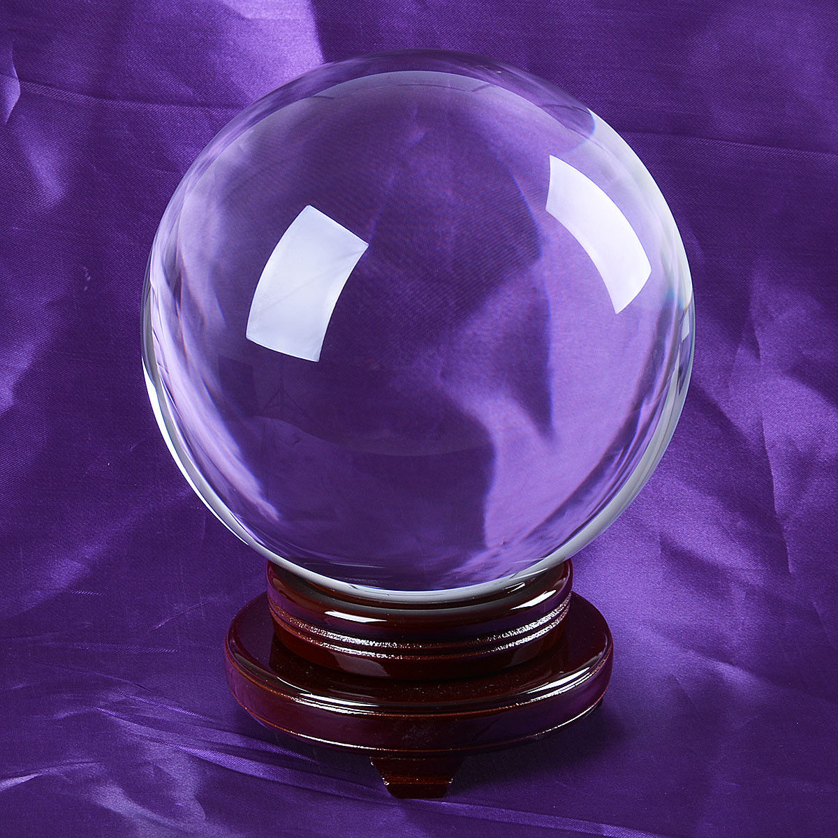LONGWIN 200MM Clear Crystal Ball Divination Glass Sphere Photo Prop Free Stand