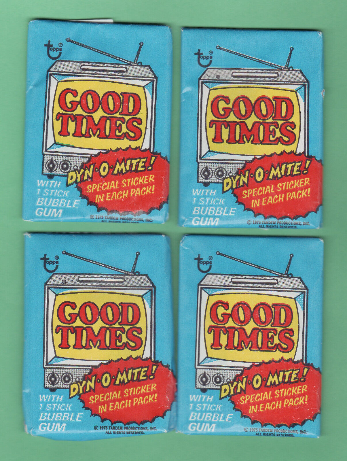 (4)  1975 Topps Good Times Dyn-O-Mite Wax Packs All Unopened