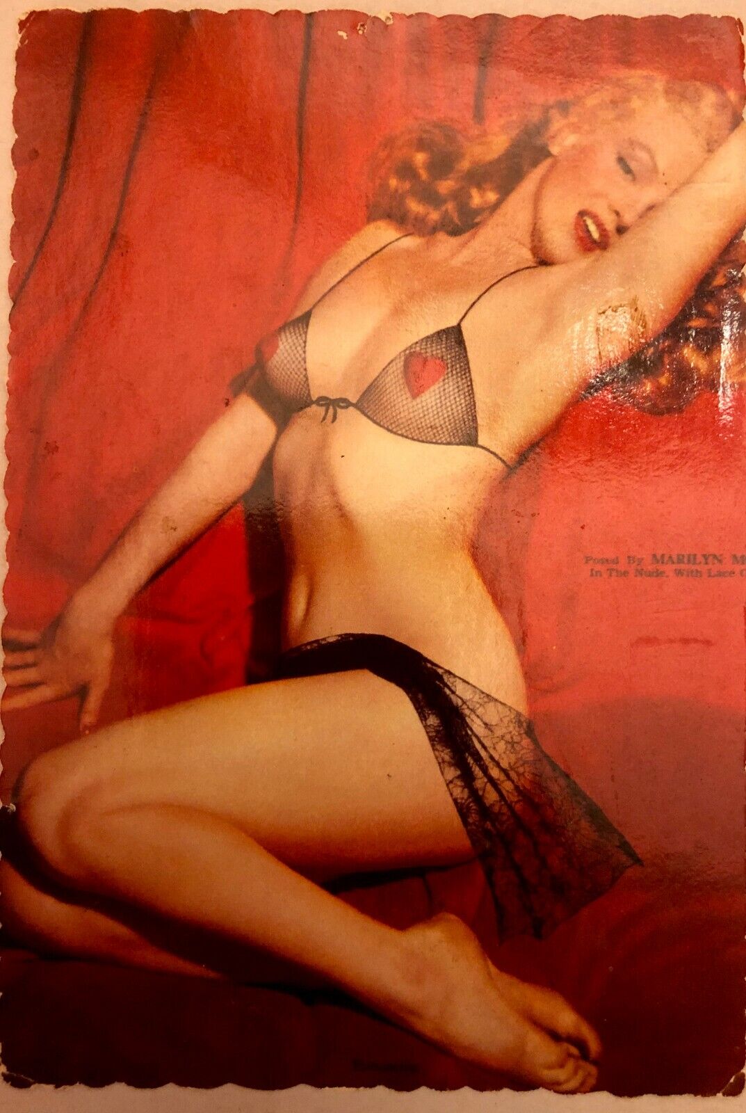 Postcard: Marilyn Monroe Norma Jean Pinup postcard Redhead 80\'s used