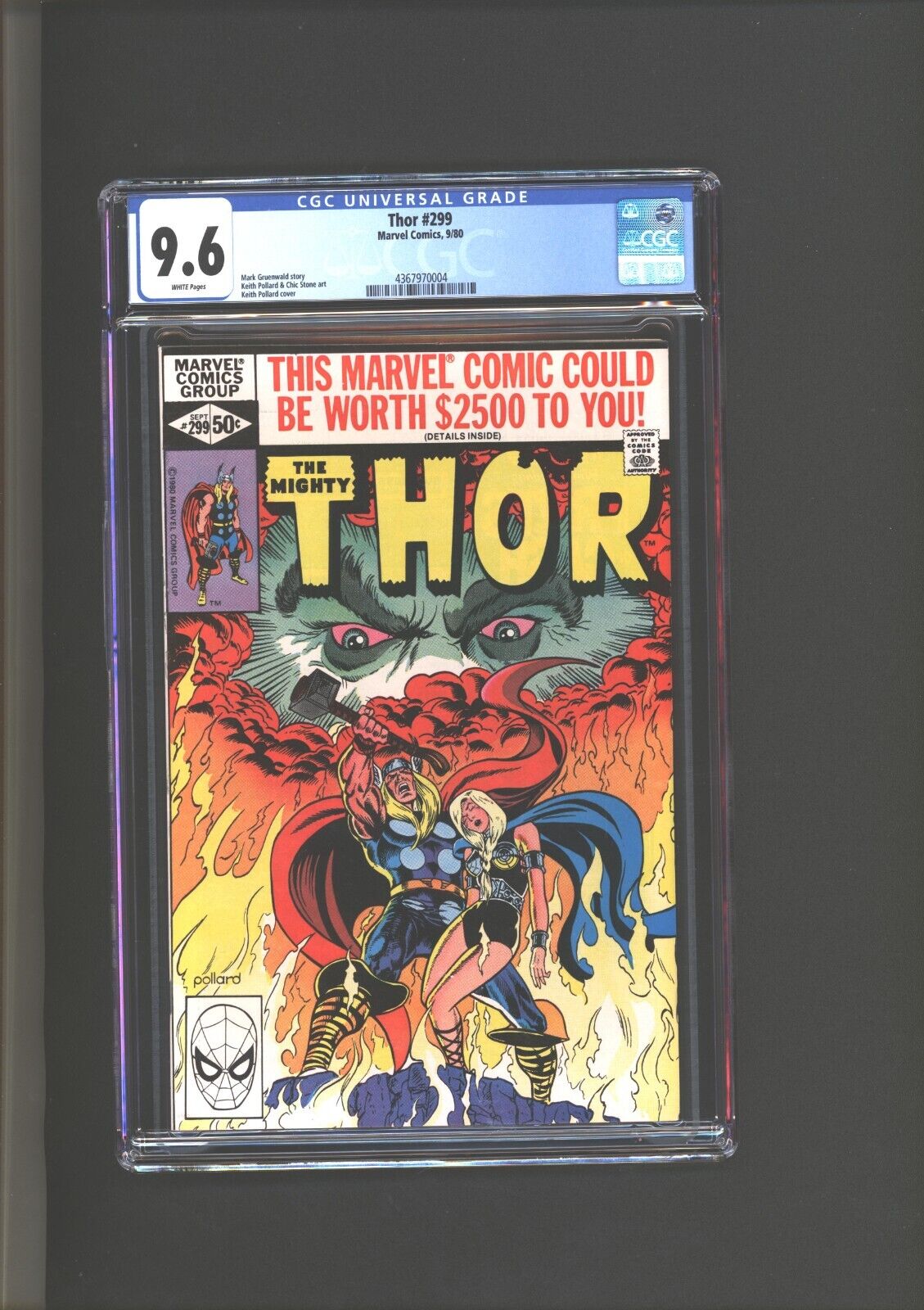 Thor #299 CGC 9.6 Keith Pollard Cover 1980