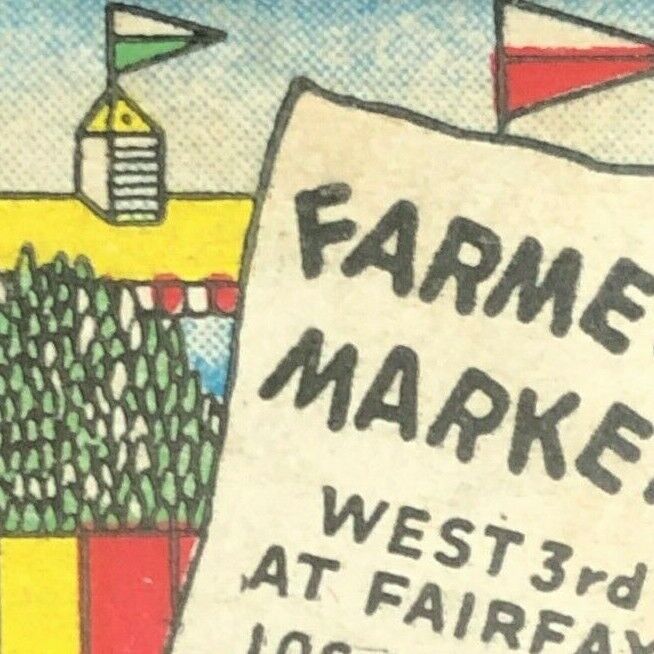 Scarce c1940's-50's Full Matchbook Farmers Market  / Cotton Corner Handkerchiefs