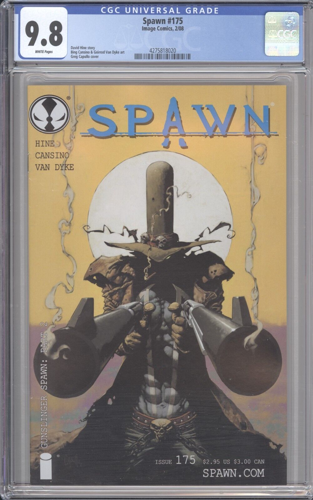 Spawn #175 Gunslinger Spawn: Part 2 2nd GSP CGC 9.8 Greg Capullo Cover
