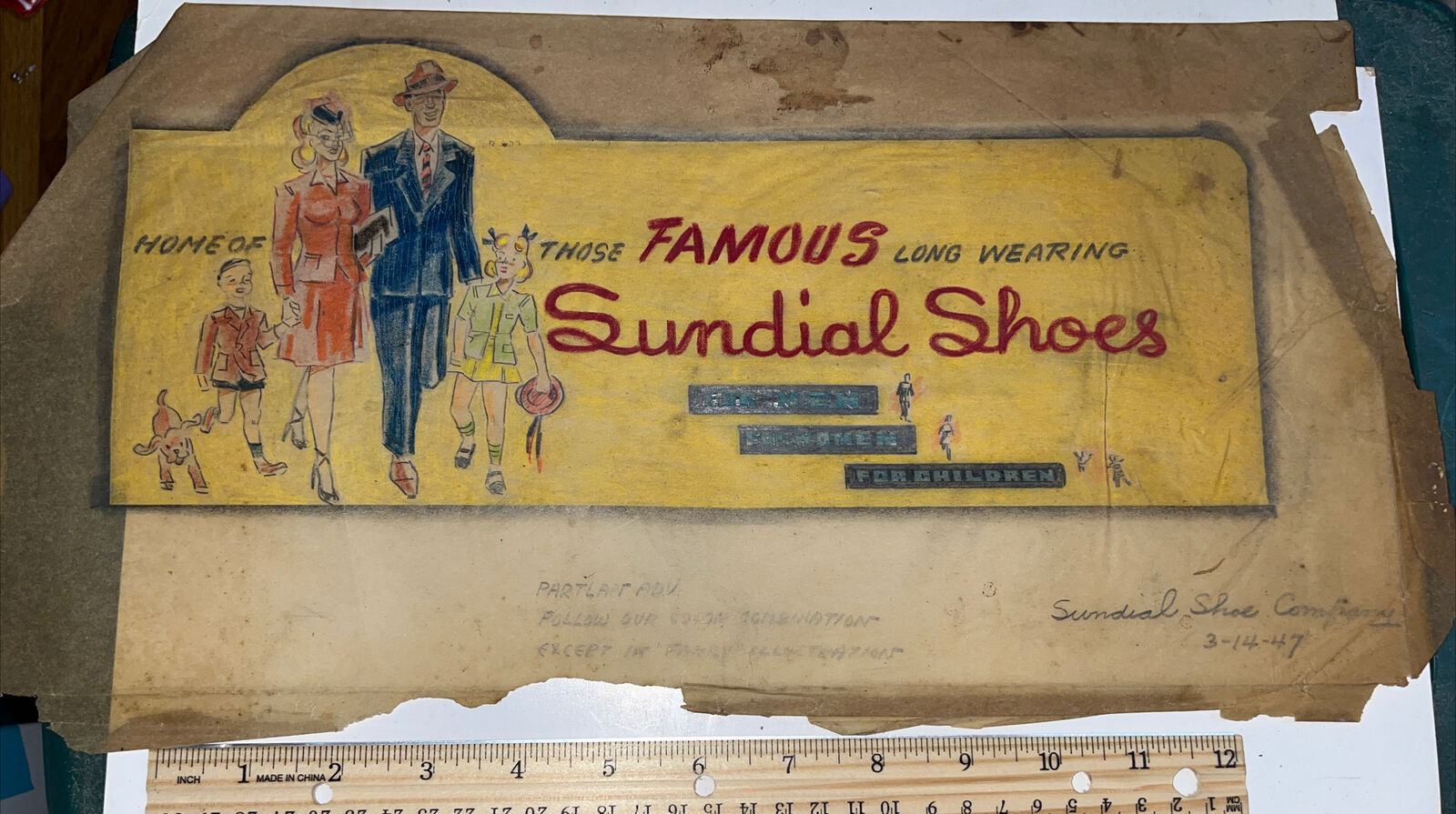 Vintage 1947 Outdoor Advertising Sample for Sundial Shoes - Ad Mockup