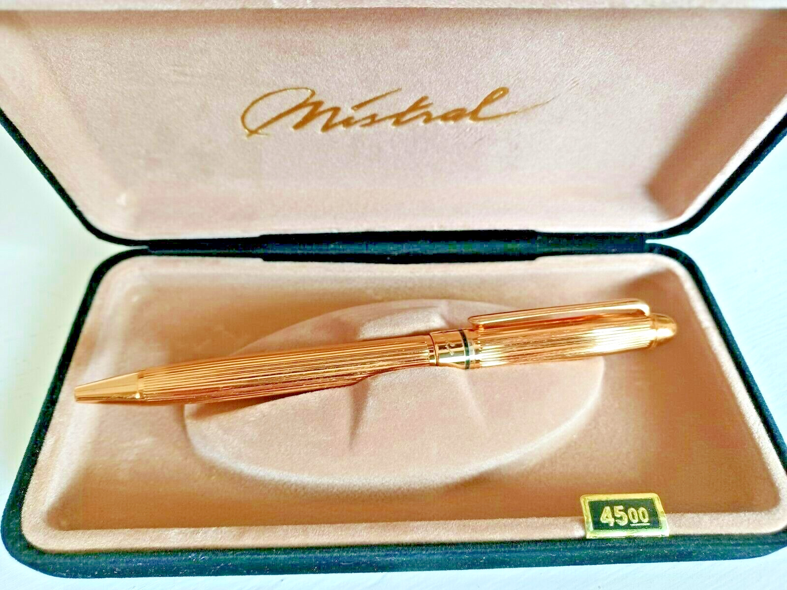 Luxury fancy gold tone writing pen by Mistral in case for writers authors new
