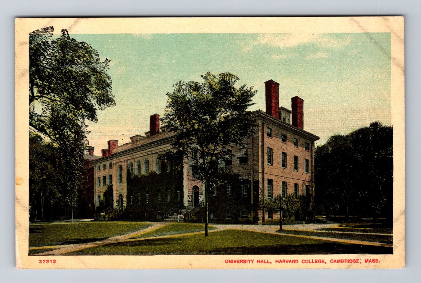 Cambridge MA-Massachusetts, Harvard Law School University Hall Vintage Postcard