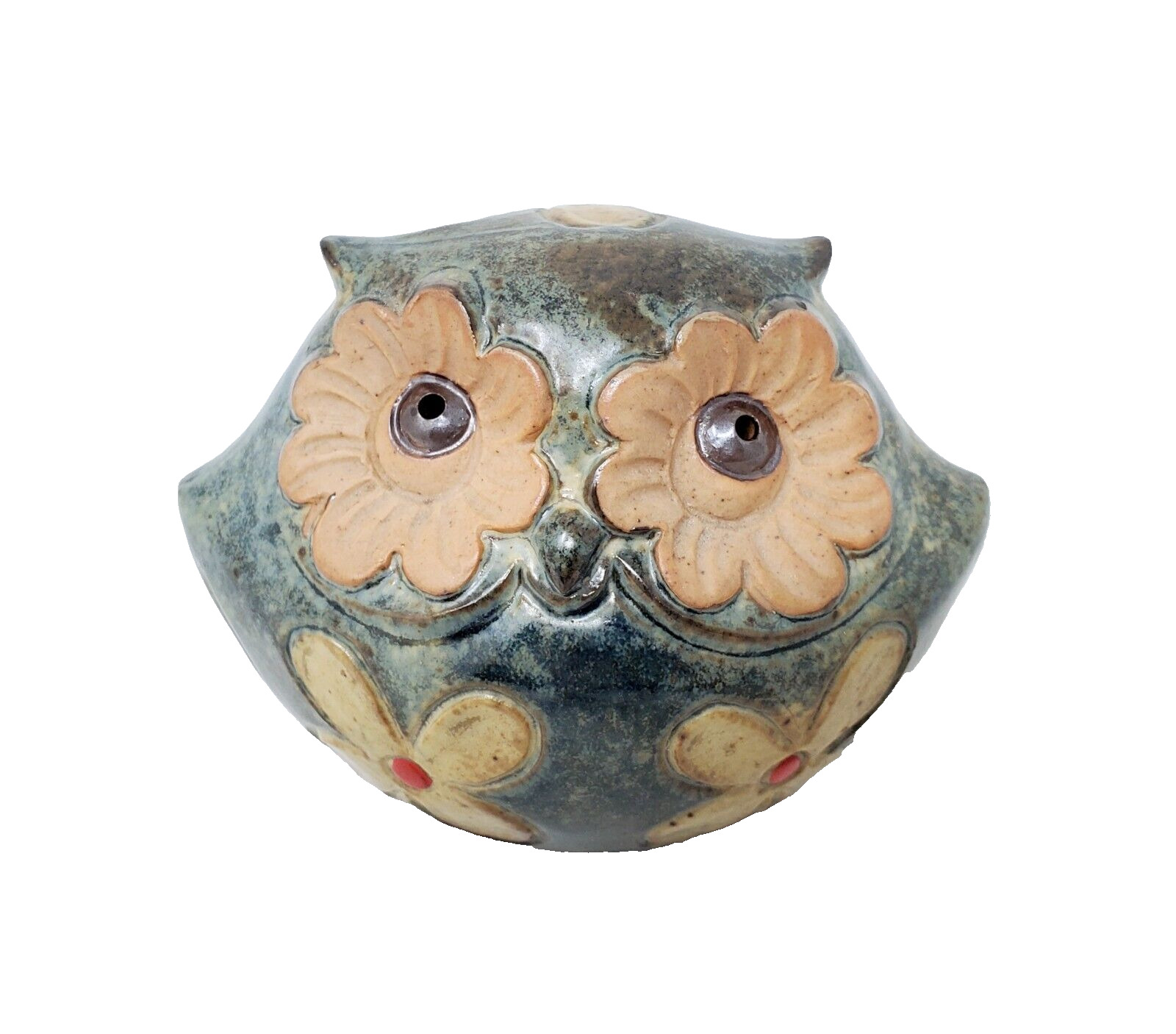 Vintage Owl Figurine - Flowers - 3-1/4\