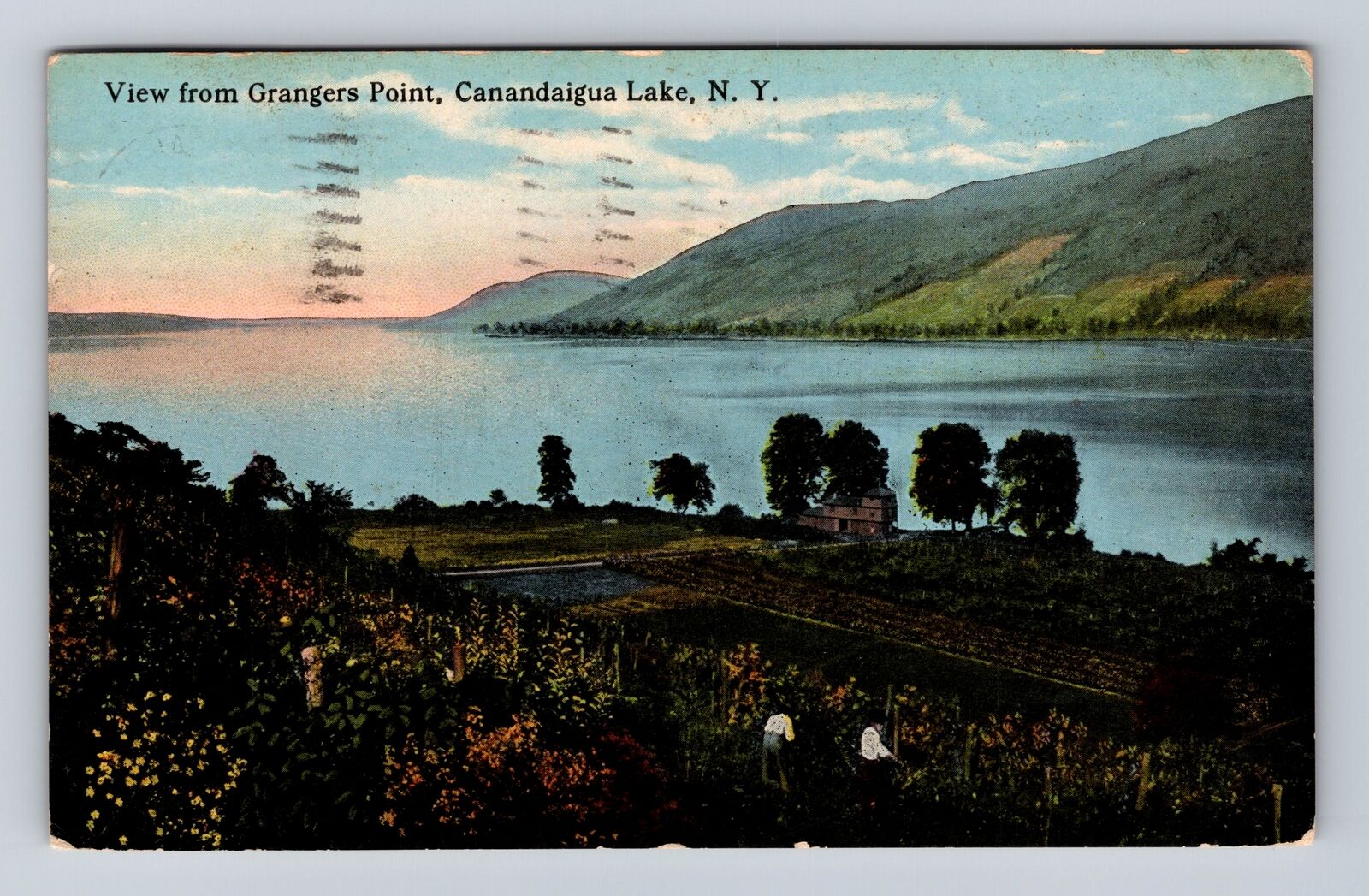 Canandaigua Lake NY-New York, View From Grangers Point, Vintage c1914 Postcard