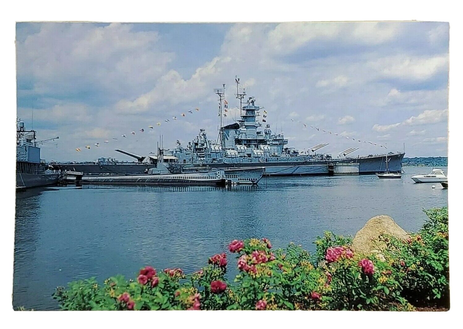 Postcard USS Massachusetts BB-59 Big Mamie Warship USA A3
