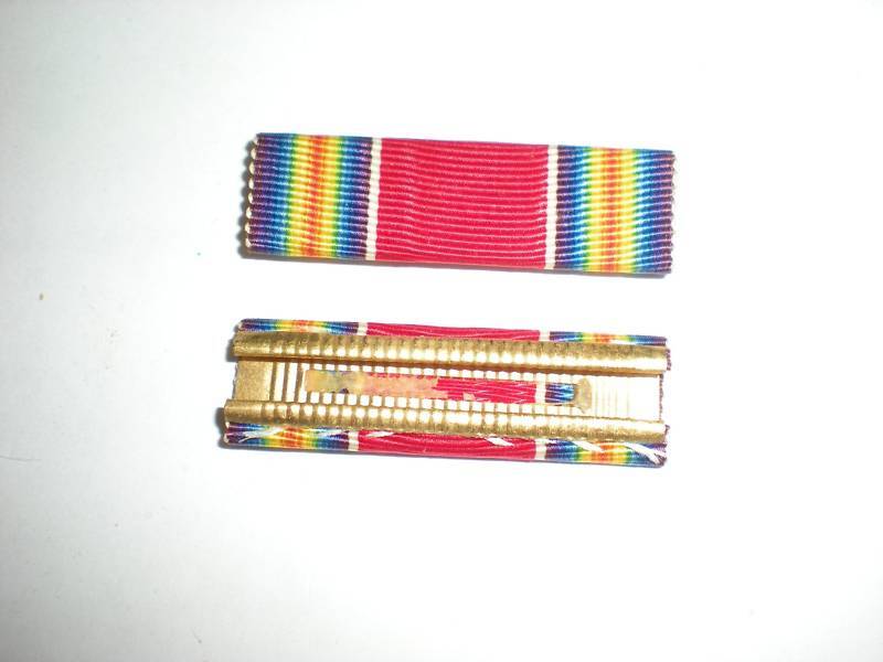 1950\'S US ARMY WWII VICTORY MEDAL RIBBON -CRIMPED BACK