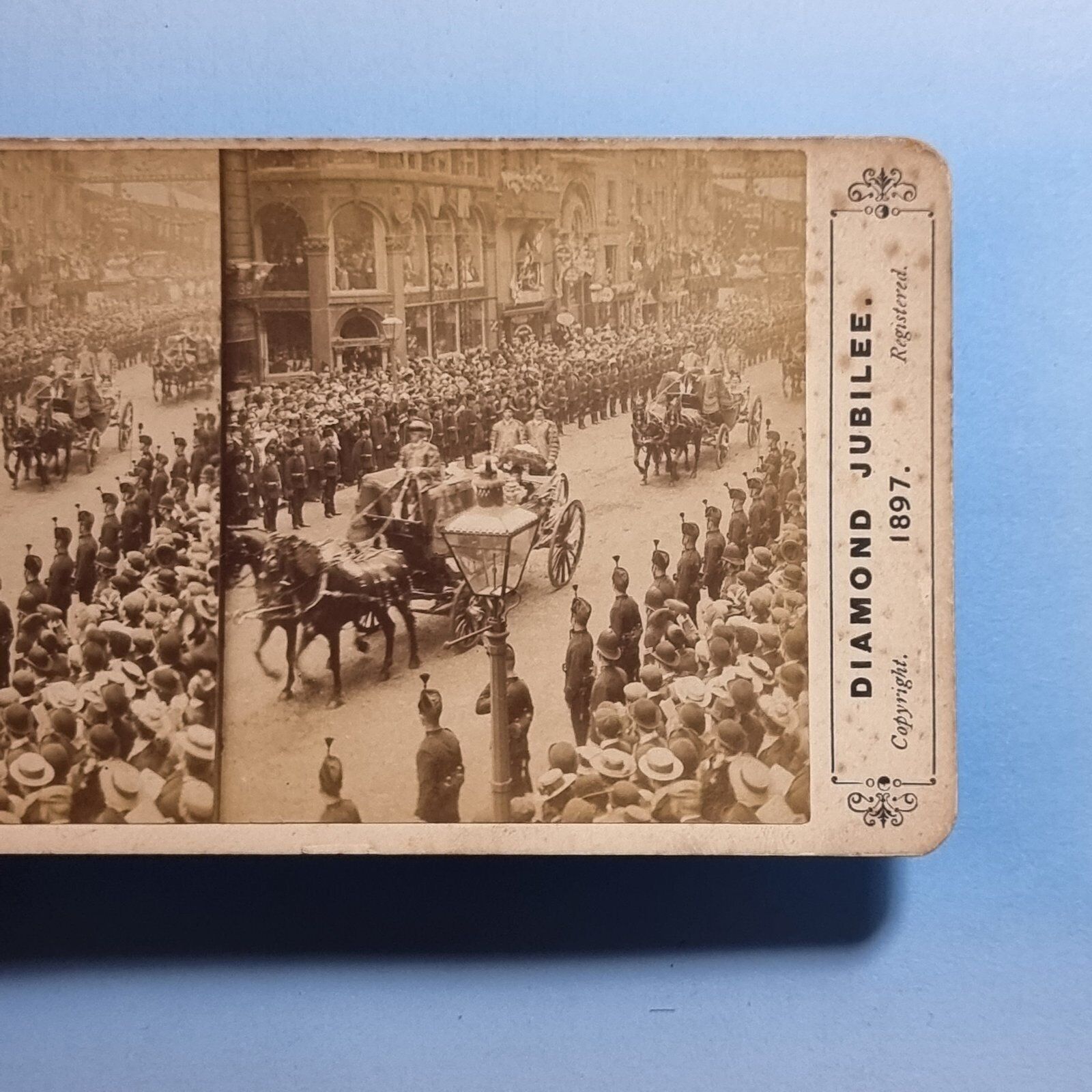 London UK Stereoview 3D C1897 Real Photo Queen Victoria Jubilee Parade Coaches