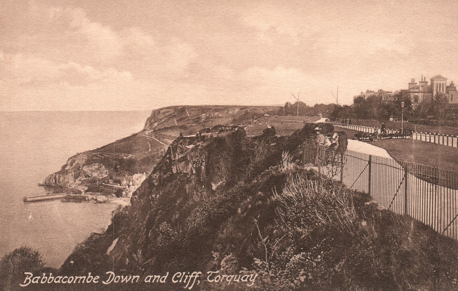 Vintage Postcard 1910\'s Babbacombe Down and Cliff Torquay County of Devon UK