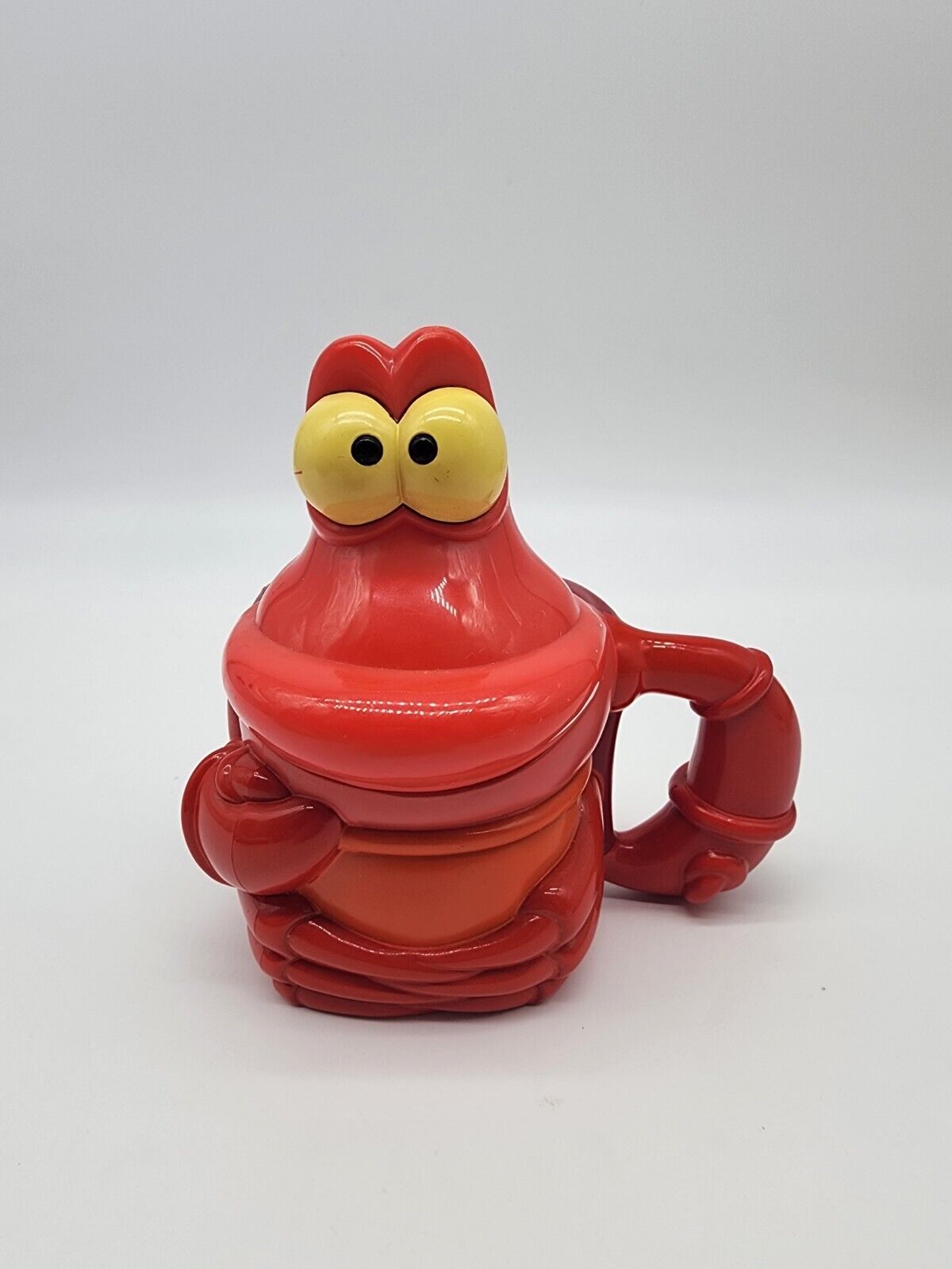 Vtg Disney\'s World on Ice LITTLE MERMAID SEBASTIAN 3D Plastic Figural Mug Lidded