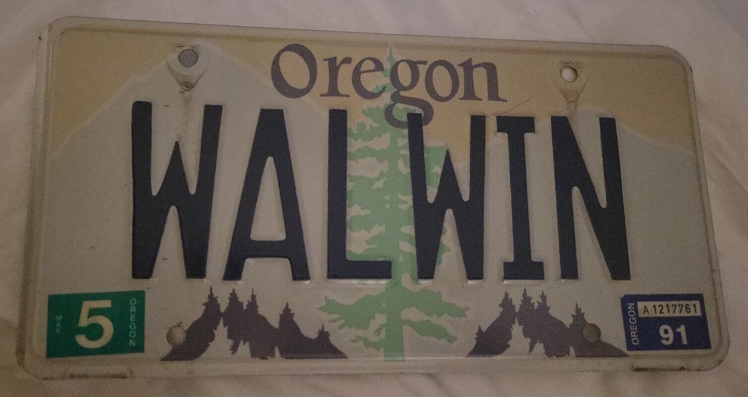 1991 Custom Oregon Vanity License Plate \