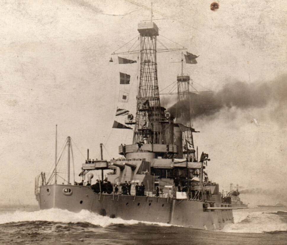 WWI Uss Virginia Battleship BB-13 US Navy Ship RPPC Real Photo Postcard