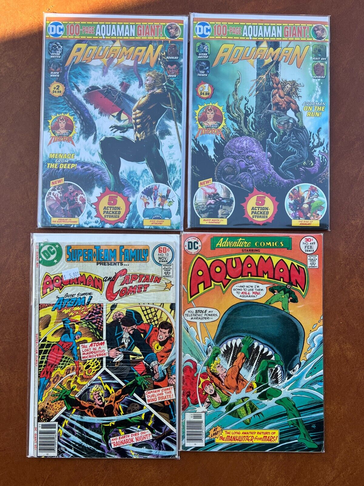 Lot of 4 Aquaman, Super-Team Family Aquaman and Captain Comet DC Comic Books