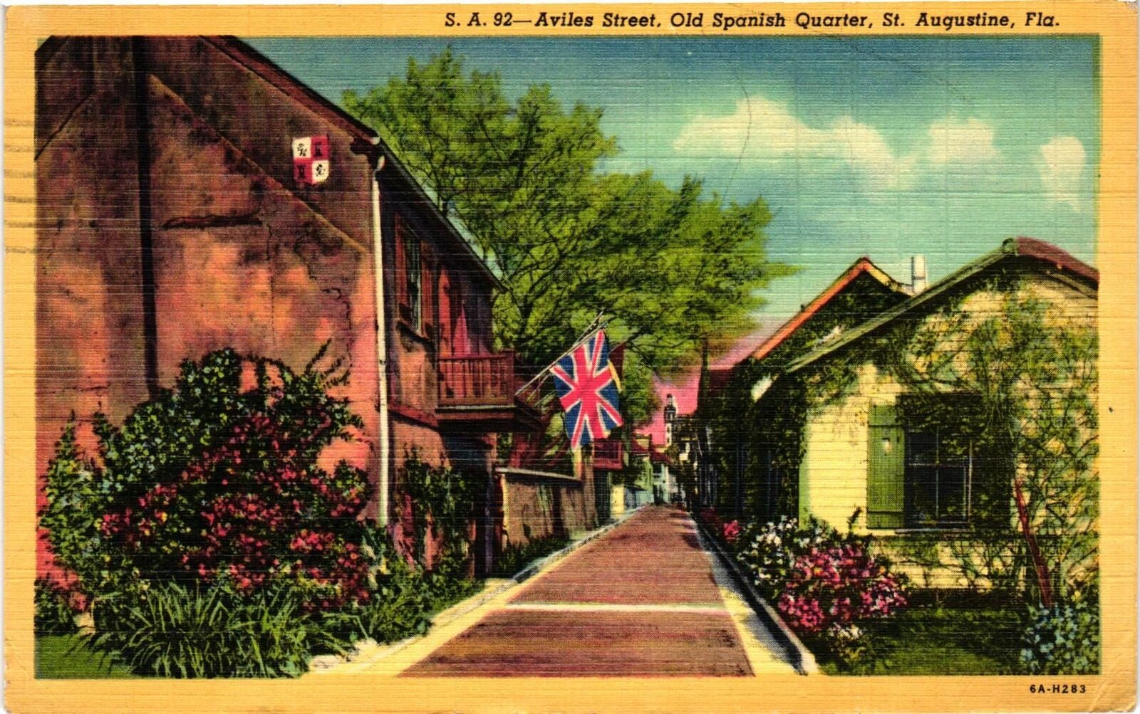 VTG Postcard- SA92. Old house of Don Toledo in Aviles Street Fl. Posted 1952