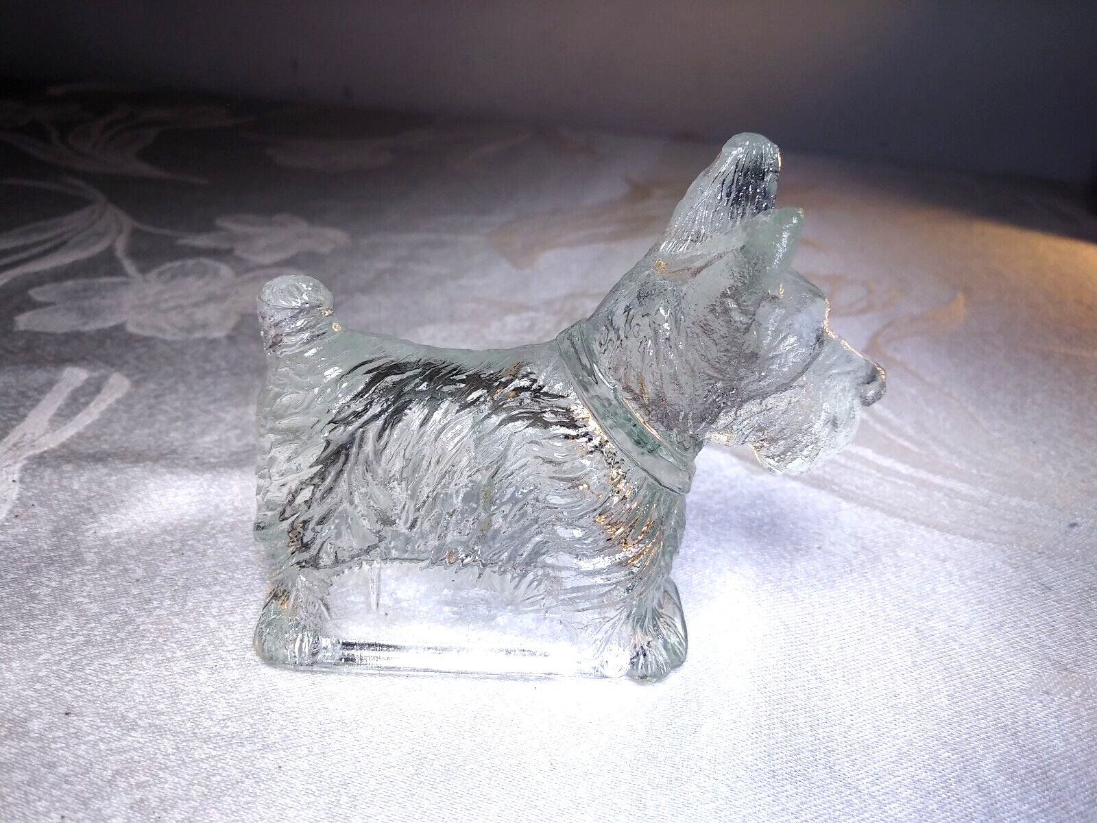  Antique Glass Scottish Terrier Scottie Dog Candy Container Pressed Glass