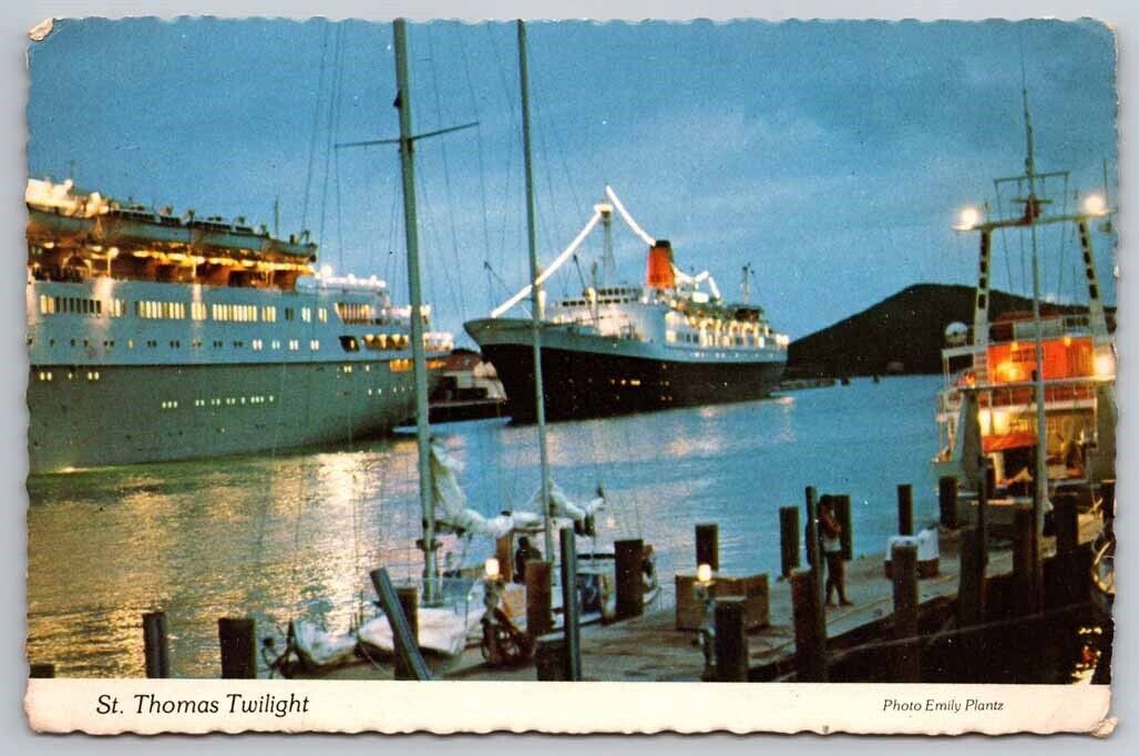 eStampsNet - St. Thomas Virgin Islands Harbor Continental Postcard 