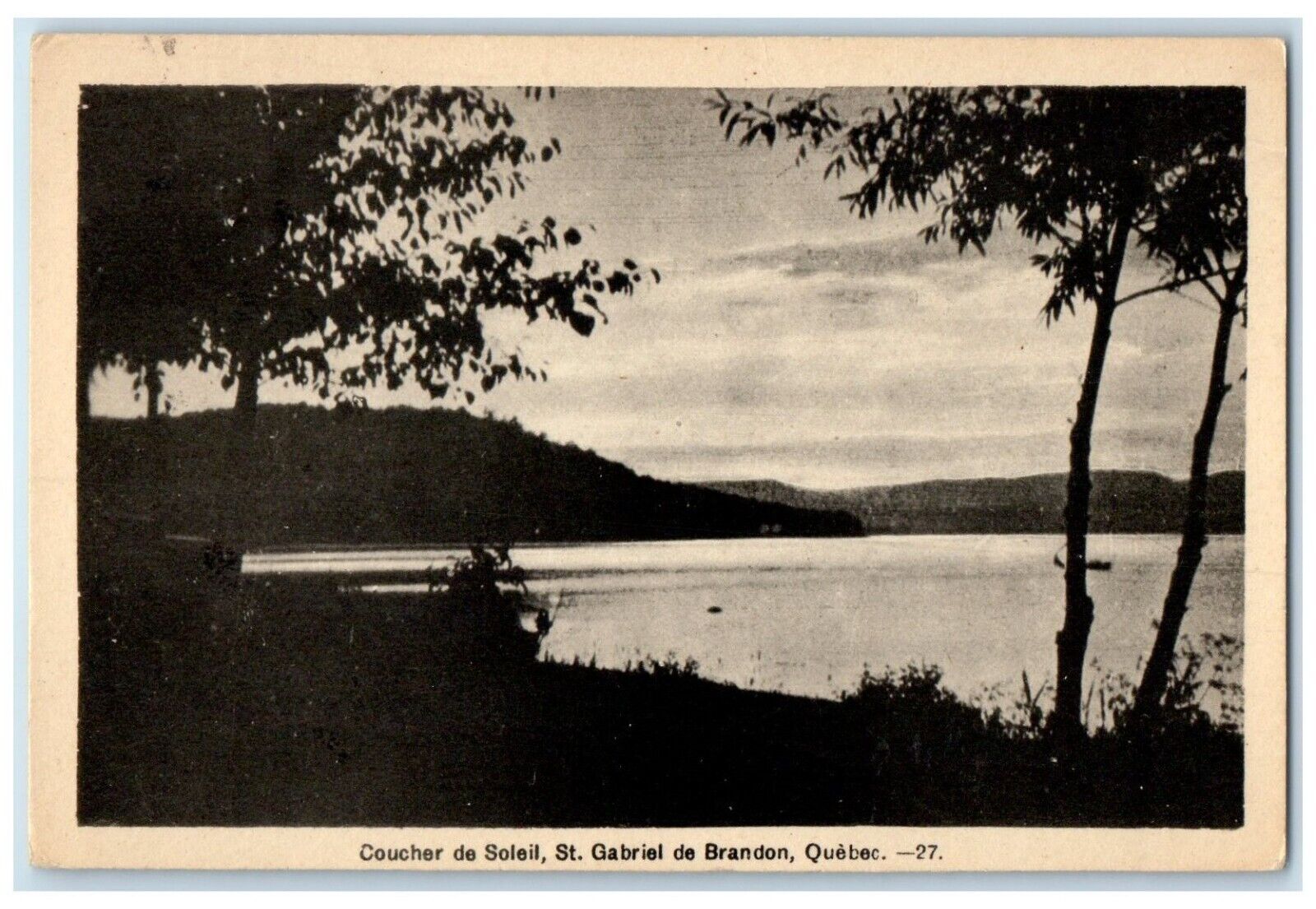 1943 Coucher De Soleil St. Gabriel De Brandon Quebec Posted Postcard