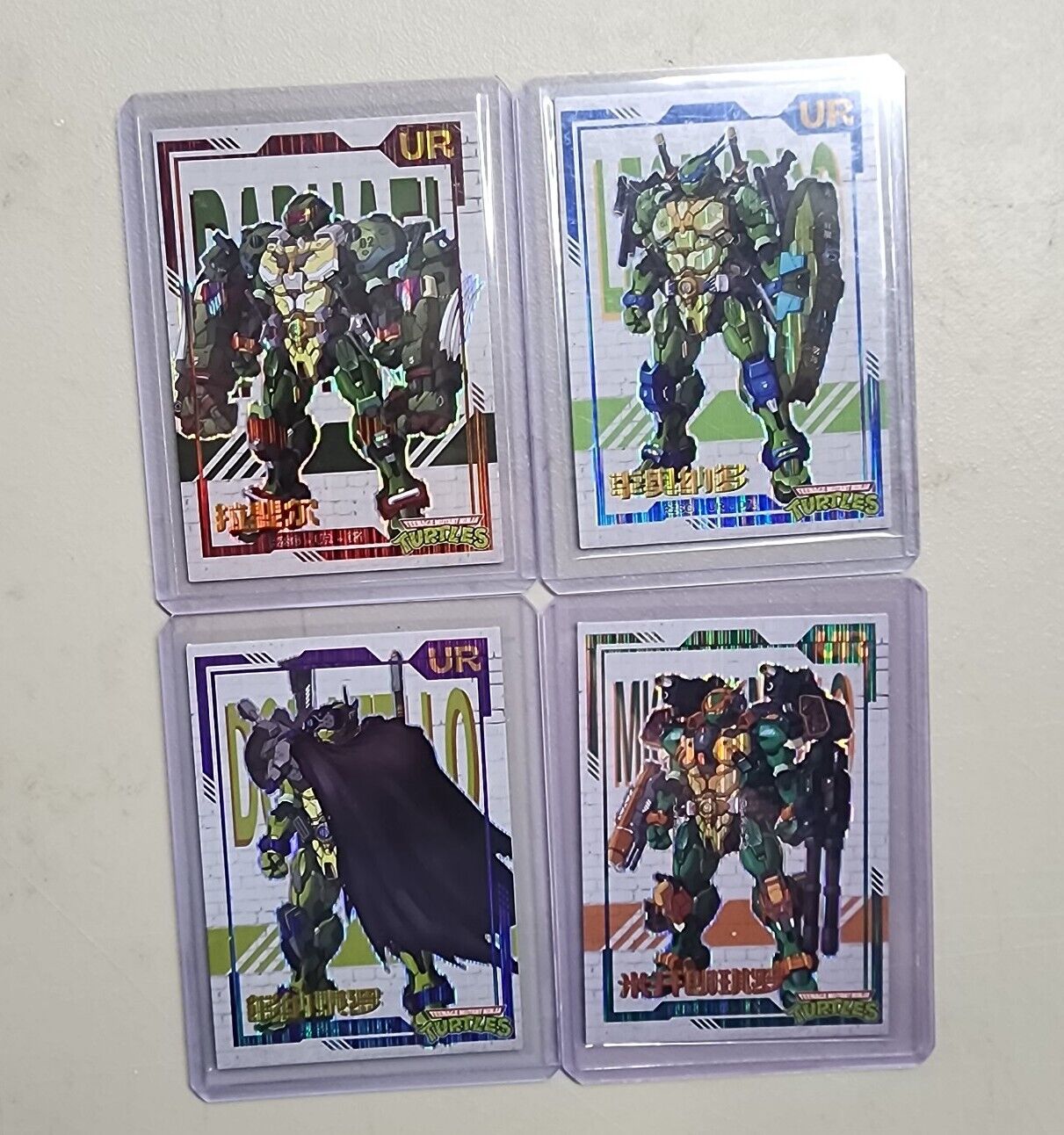 Rise of TMNT MECH TURTLES 4 CARD SET LEO DON MIKE RAPH