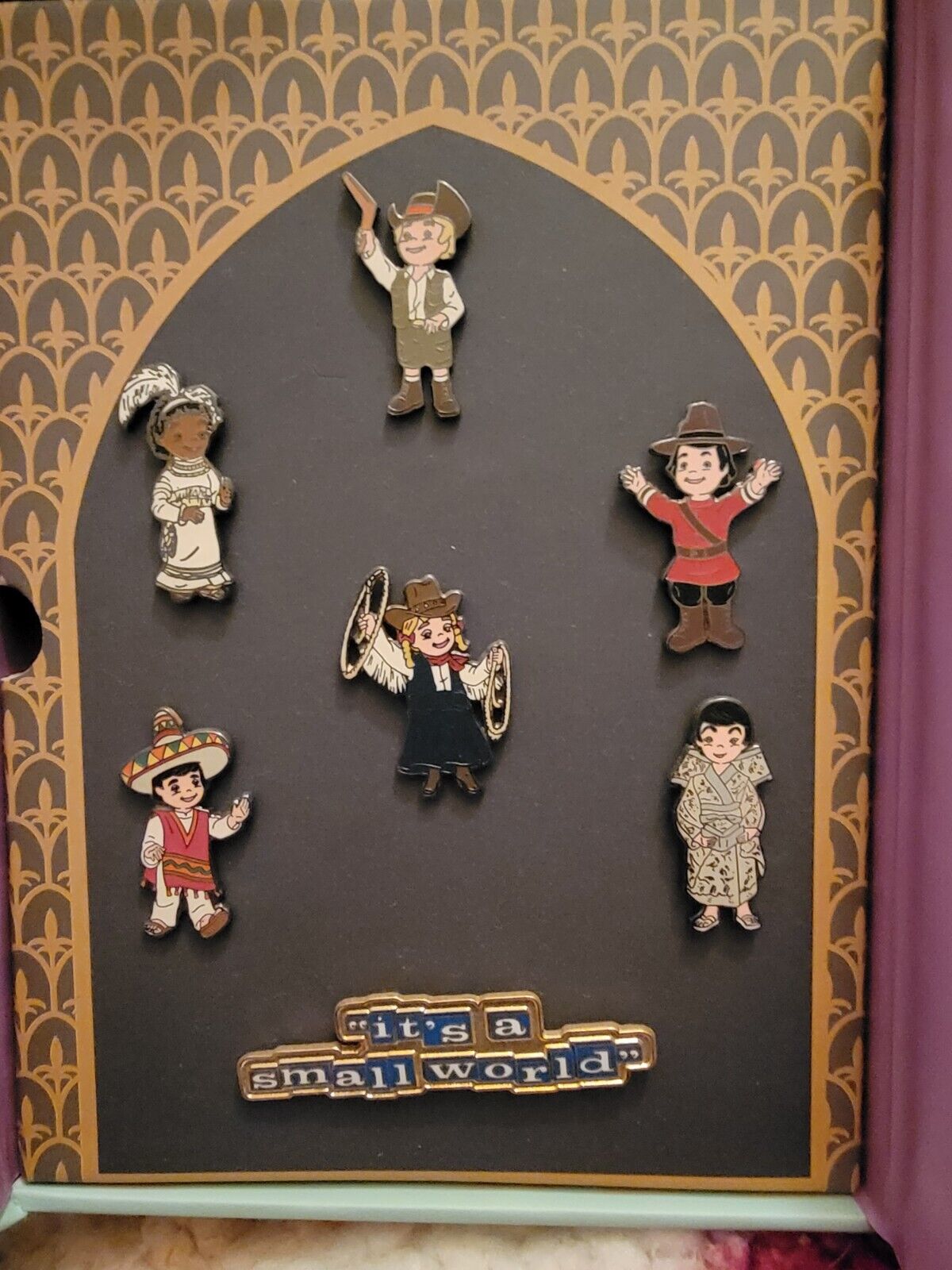 Disney It's A Small World Musical Box Pin Set Of 7 music is Sporadic at Best