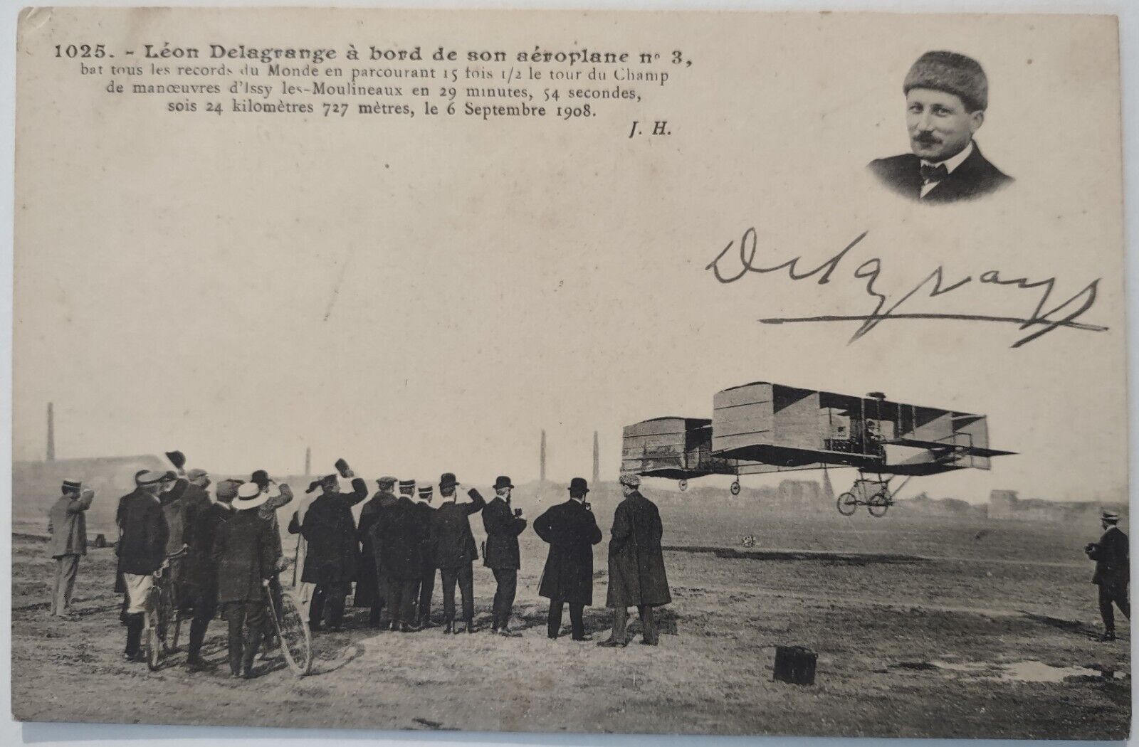 Vintage Postcard Airplane France Delagrange French Aviation AA14