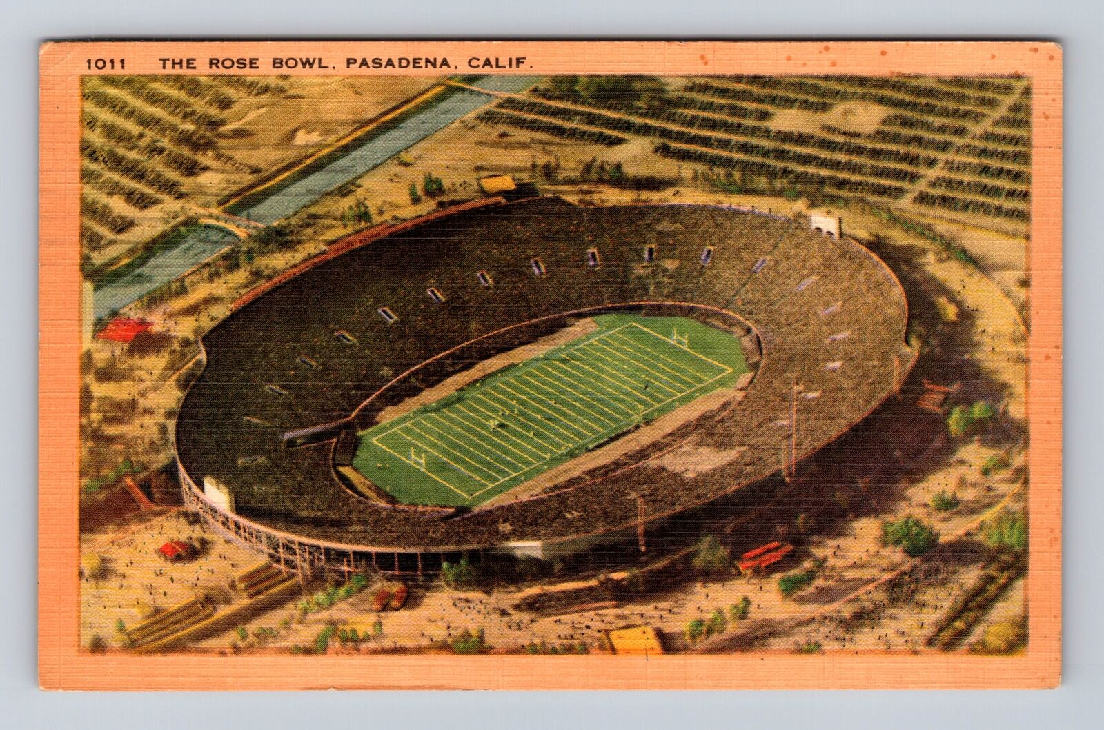 Pasadena CA-California, Rose Bowl, Antique Vintage Souvenir Postcard