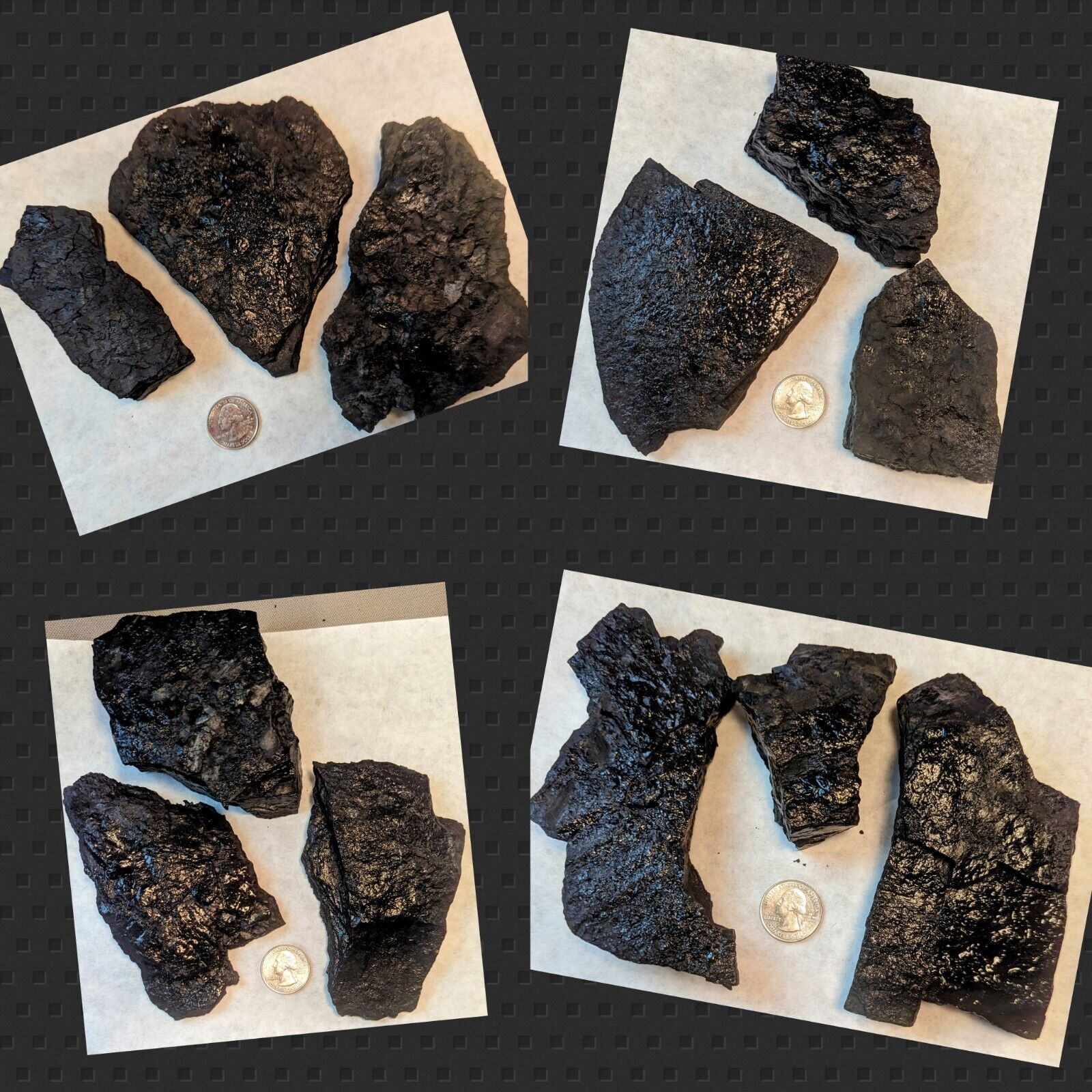 Lot/3 Black Coal Rocks 1lb Anthracite Carbon Mineral Rock Raw Deep Mine RANDOM