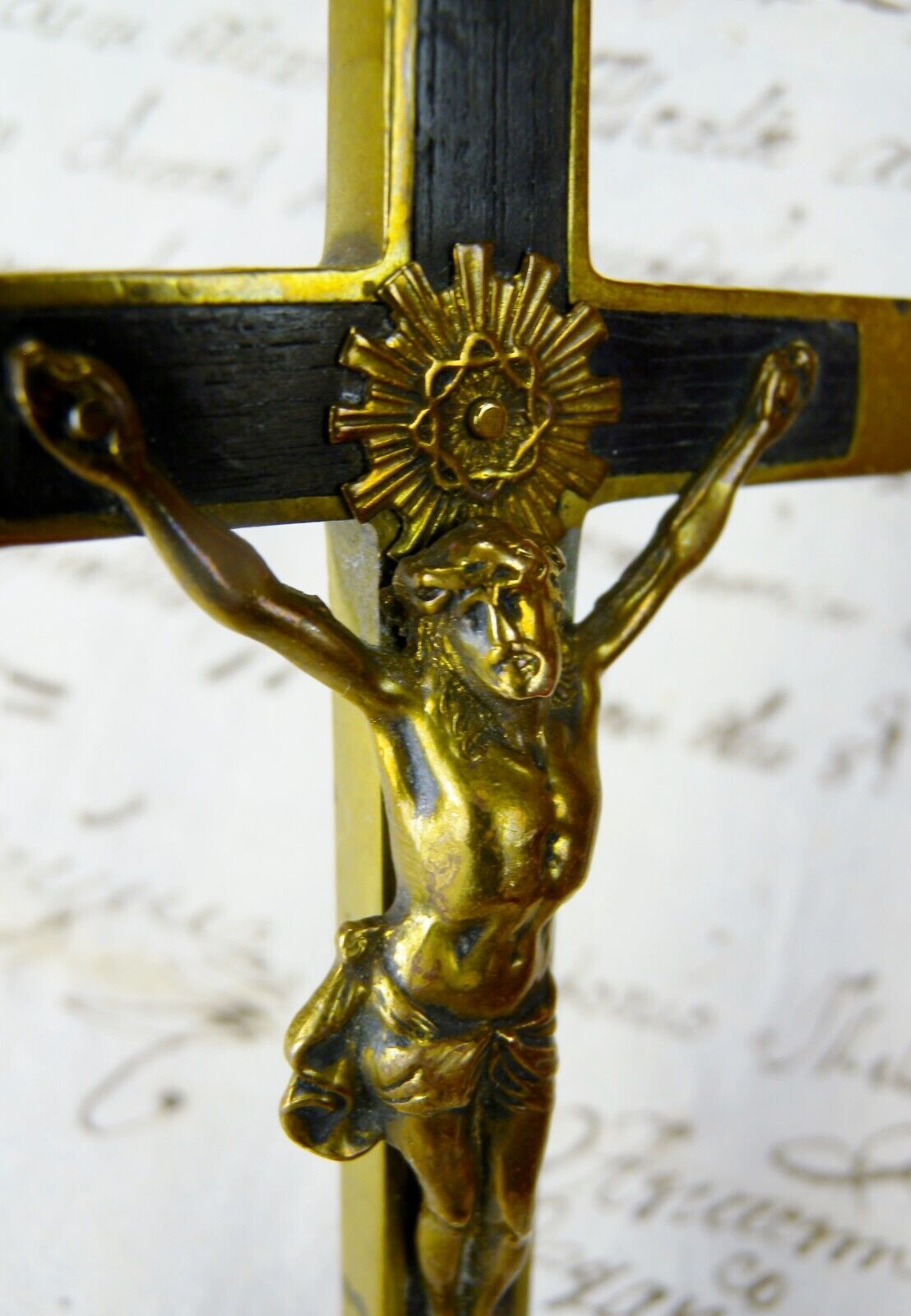 Convents Retired Antique Prayer Meditation Crucifix Lost Skull & INRI Monograms