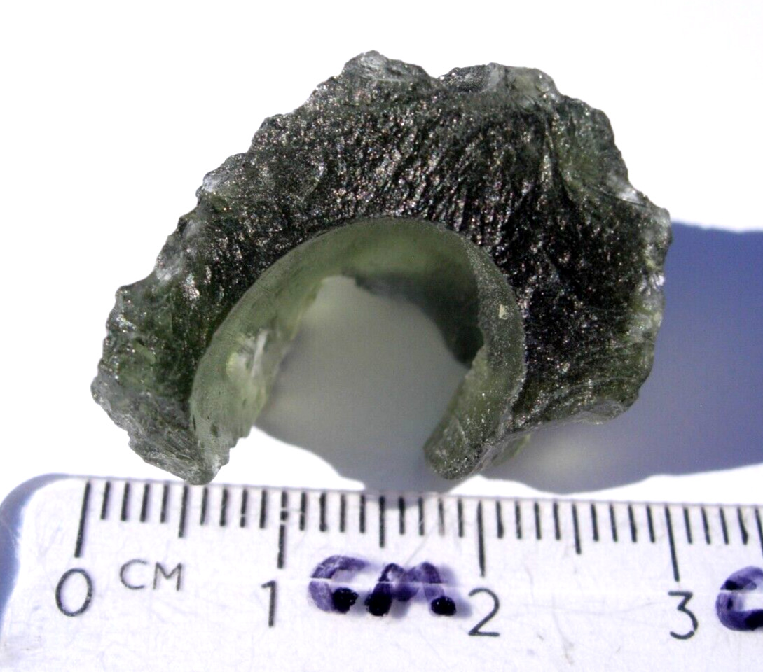33.4 carats 23x19x17mm MOLDAVITE from Czech Republic Meteorite impact with COA