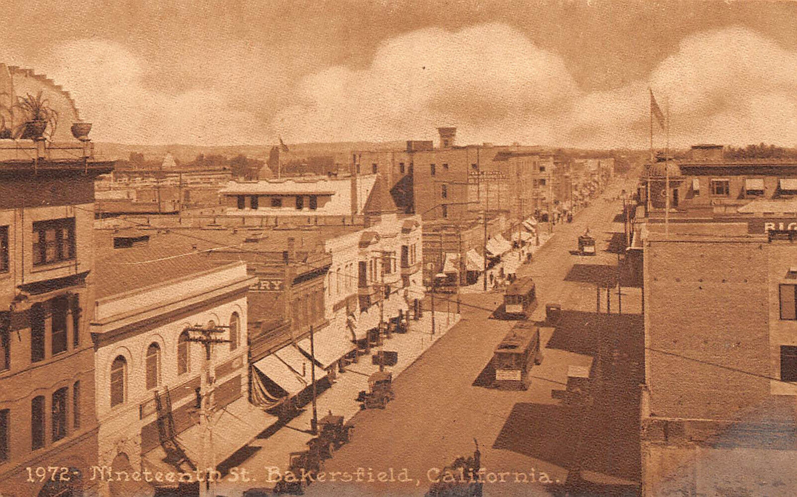 Nineteenth Street Bakersfield California Unposted c1910 Postcard