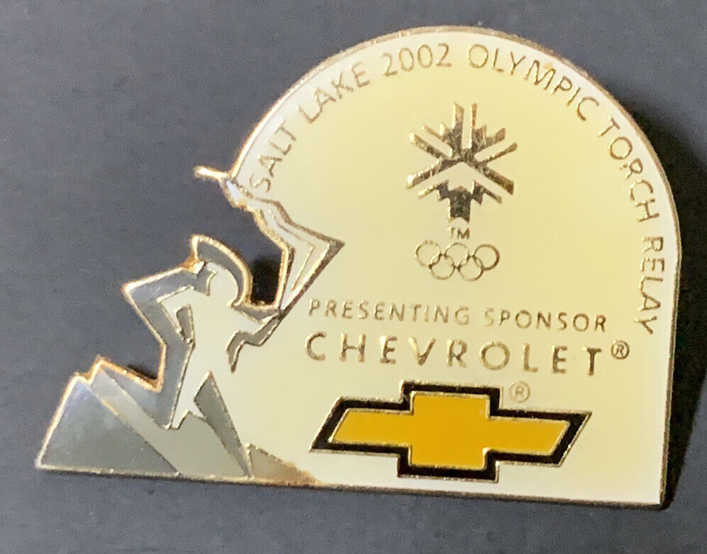 Chevrolet Presenting Sponsor Lapel Pin Salt Lake City 2002 Olympic Torch Run