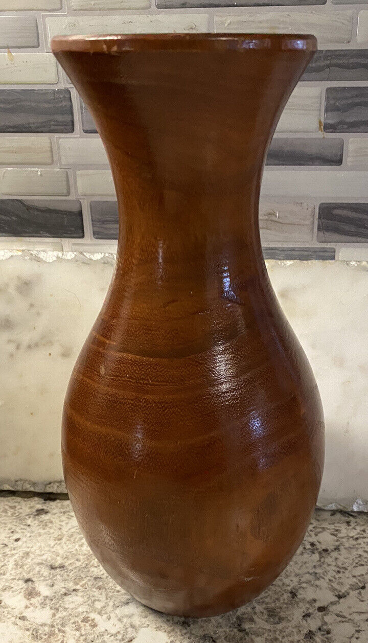 Vintage Wood Vase Handmade Boho Farmhouse Decor