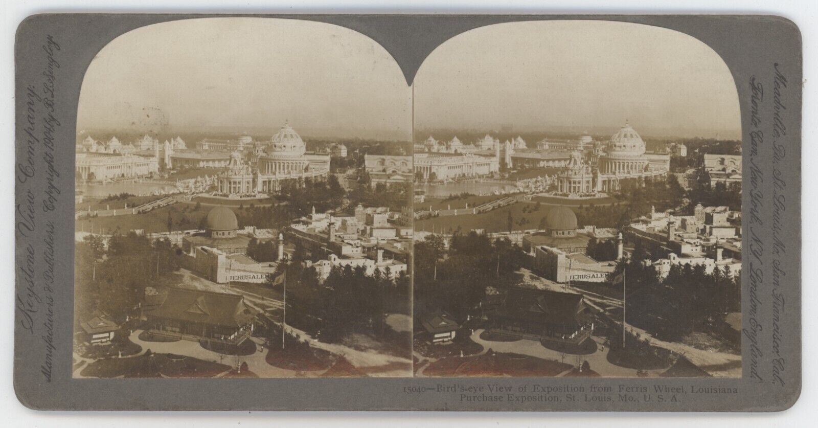 c1900's Rare Real Photo Stereoview Keystone View State Fair from Ferris Wheel