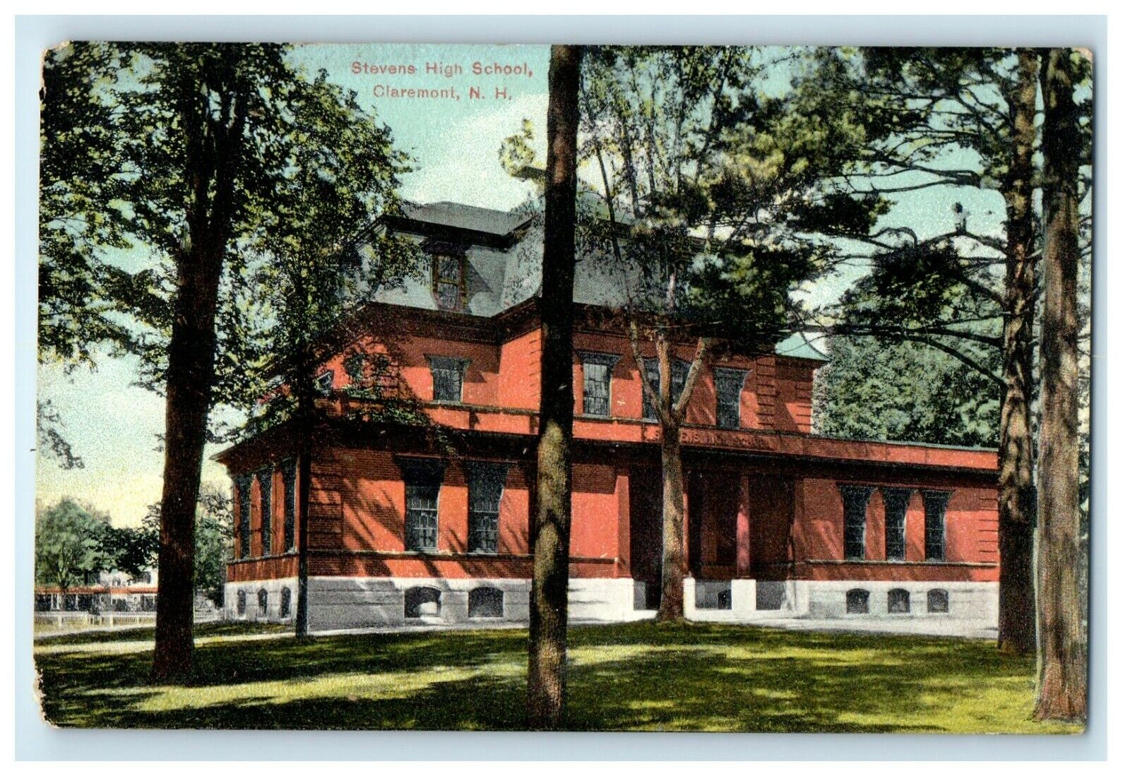 c1910\'s Stevens High School Campus Building Claremont New Hampshire NH Postcard