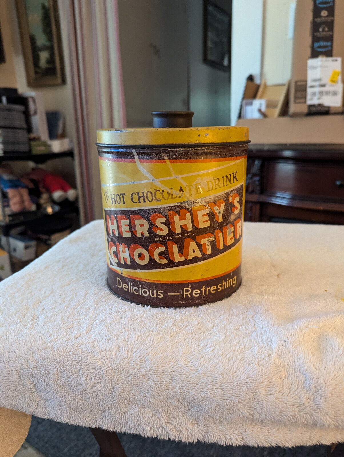 Hershey\'s Chocolatier Hot Chocolate Drink Tin 1930s-1940s VERY RARE
