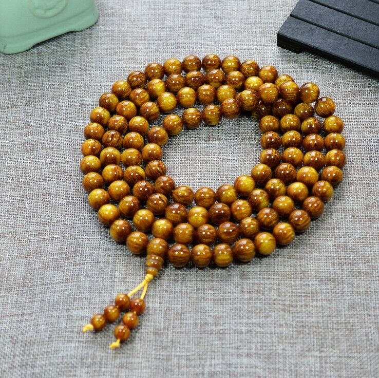 108pcs Genuine Golden Black Coral Sea Willow Bracelet Beads 16mm