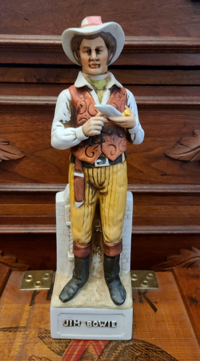 Vintage Jim Bowie McCormick Whiskey Decanter Americana Porcelain 1 of 3