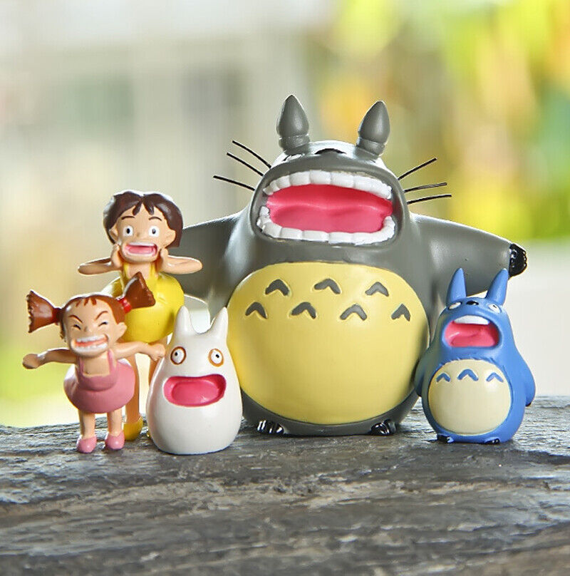 Shouting Totoro 5PCS My Neighbor Totoro Miyazaki Hayao Anime Figurine Gift Decor