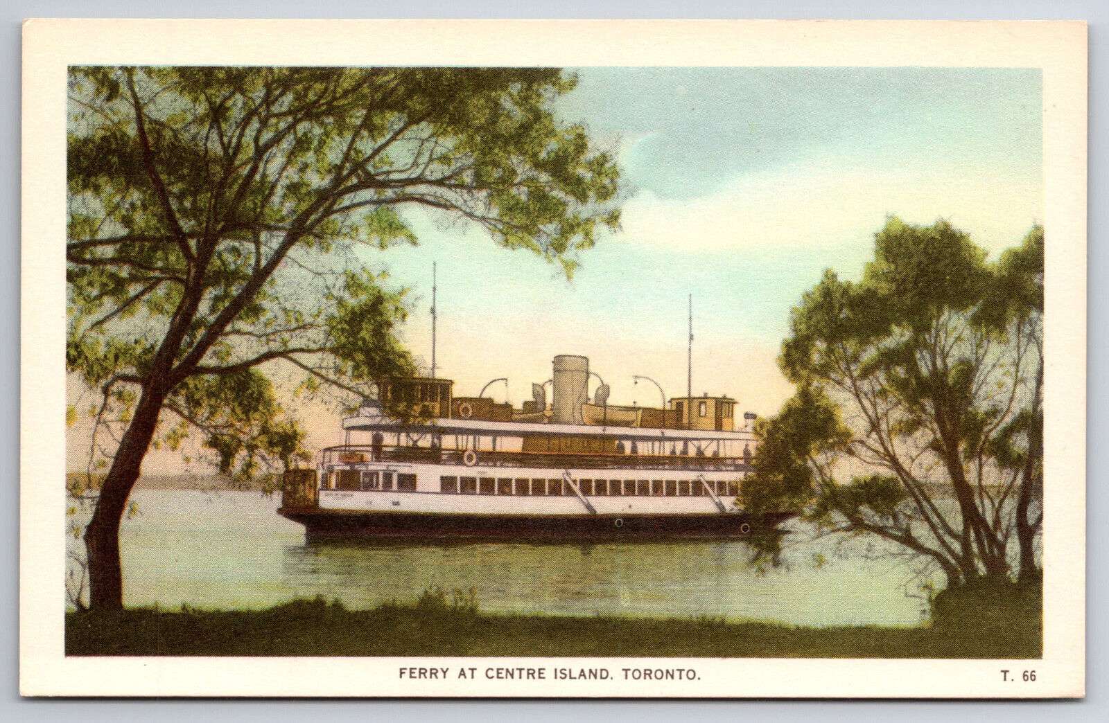 Vintage Canada Postcard C1915 Ferry at Centre Island Toronto