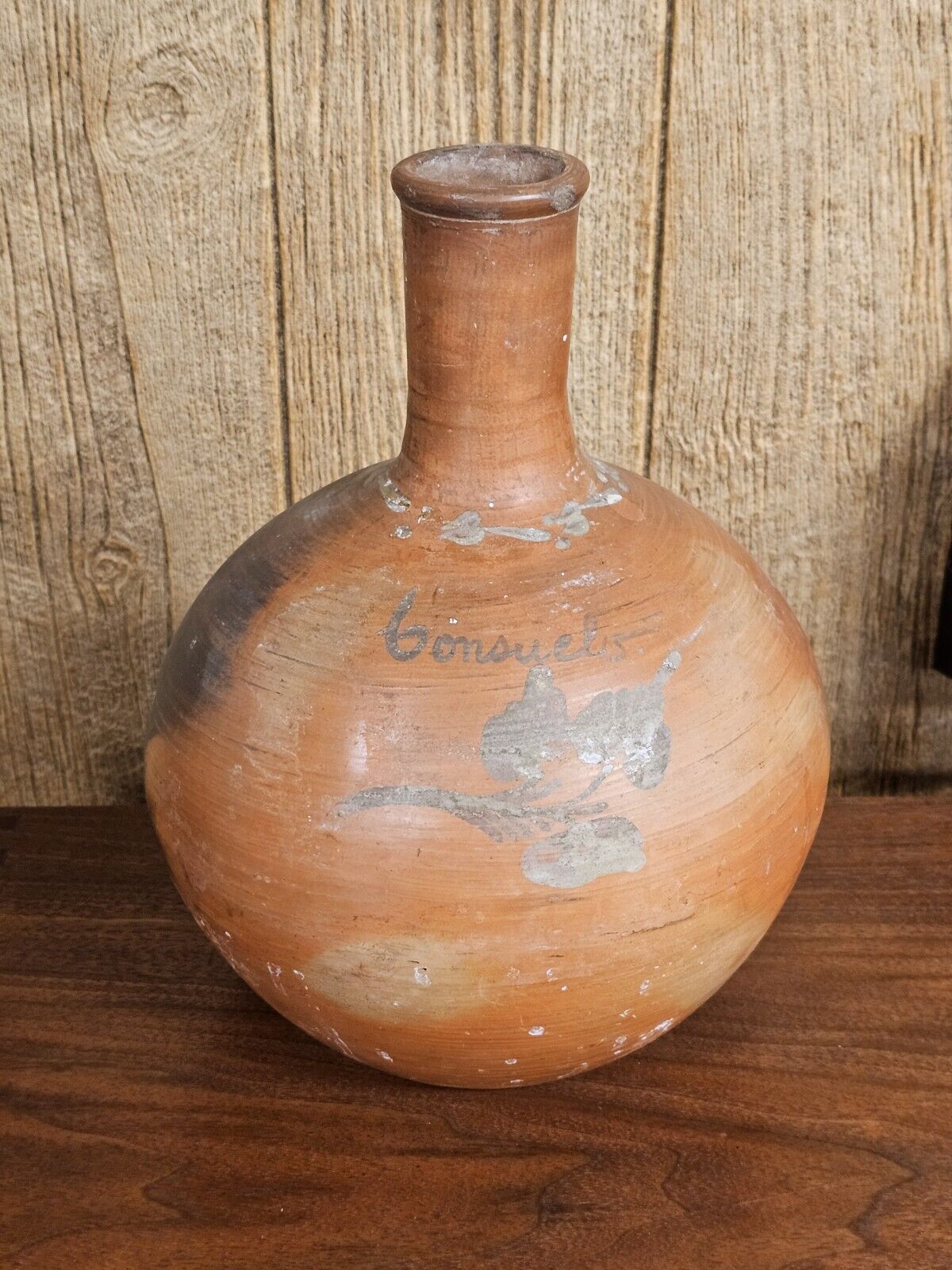 Antique South American Mexican South Western Folk Art Handmade Terracotta Vase 