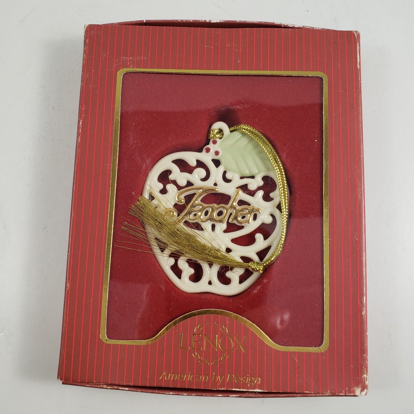 Lenox Someone Special For My Teacher Christmas Ornament Apple Shaped In Box