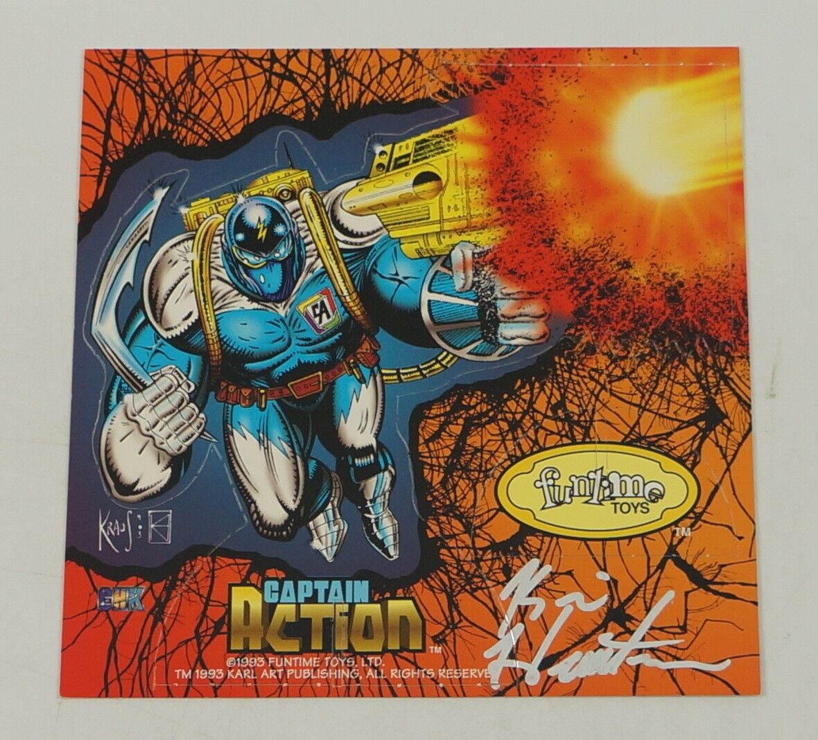 Captain Action Funtime Toys Promotional Card SIGNED 1993 Karl Art Barry Kraus
