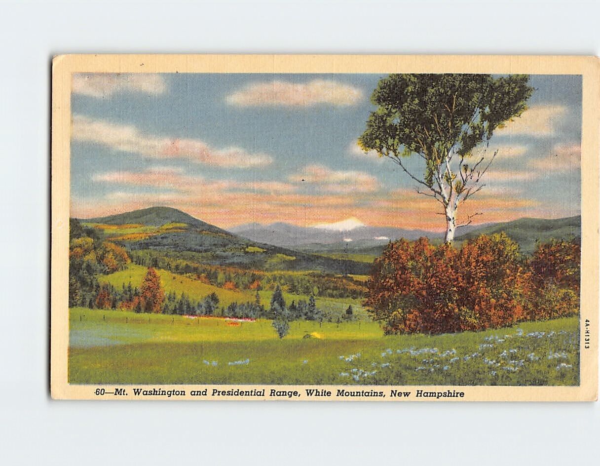 Postcard Mt. Washington and Presidential Range White Mountains New Hampshire USA