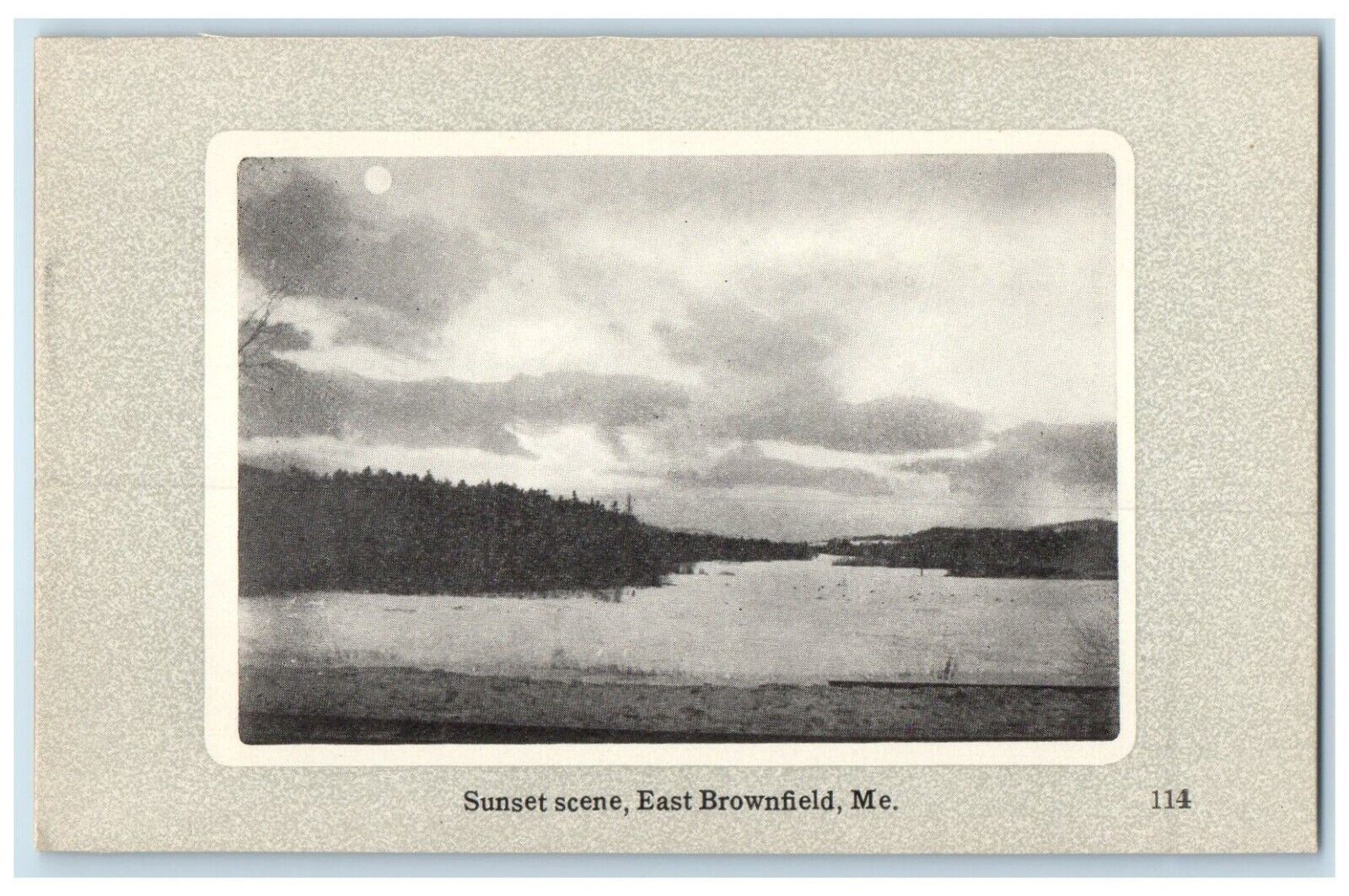 c1910 Sunset Scene Exterior View East Brownfield Maine Vintage Antique Postcard