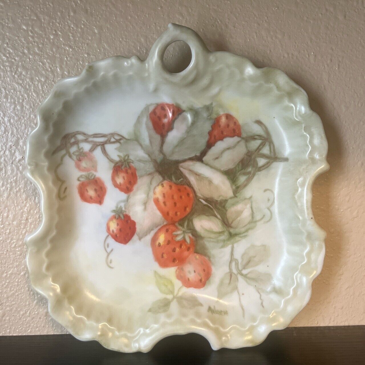 Cutest Vintage Signed Strawberry Decorative Plate