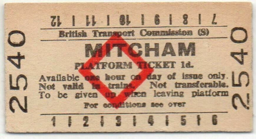 BTC(S) Platform Ticket Mitcham 1d