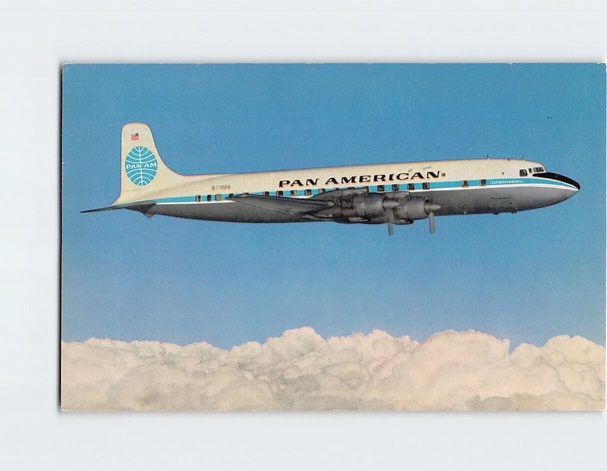 Postcard Pan American DC-7B Clipper Aircraft