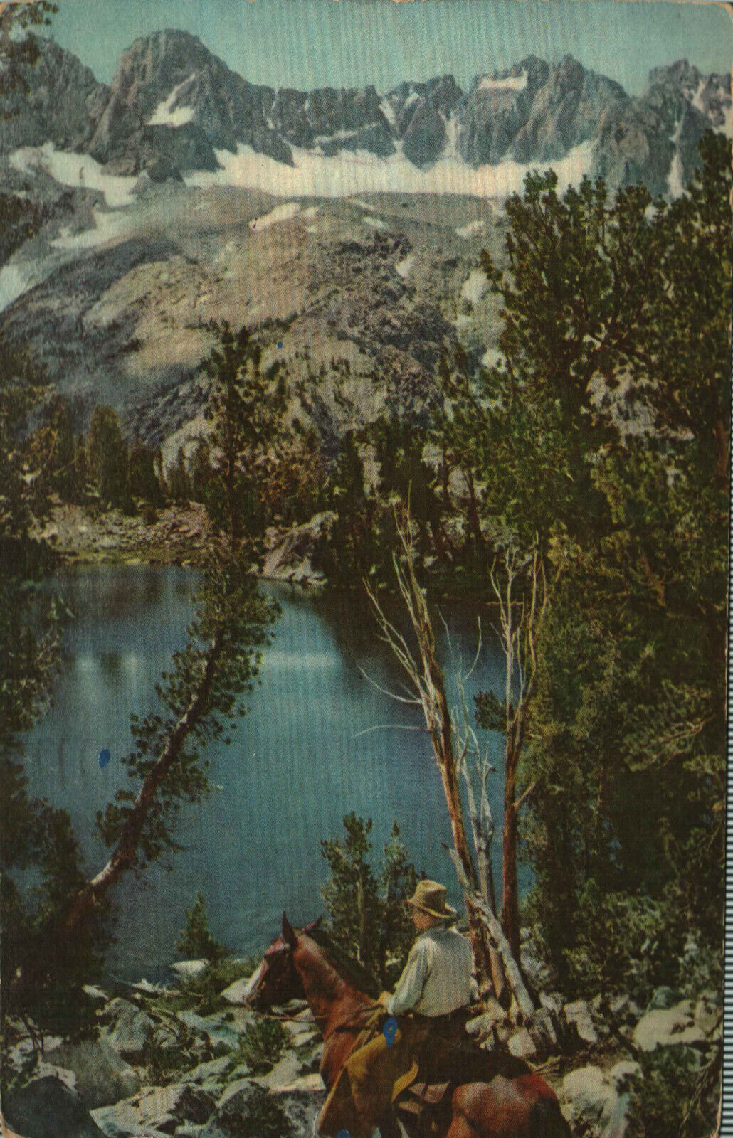 Postcard Palisade Glacier High Sierras Summit Lake California CA Posted 1947