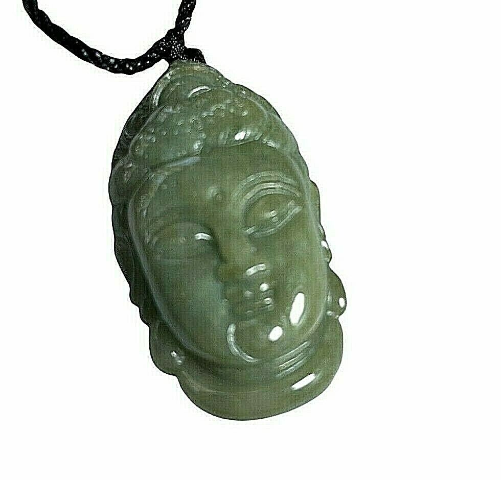 Certified Natural Green Jade Buddha Pendant 40mm 16g Good Luck Longevity Health